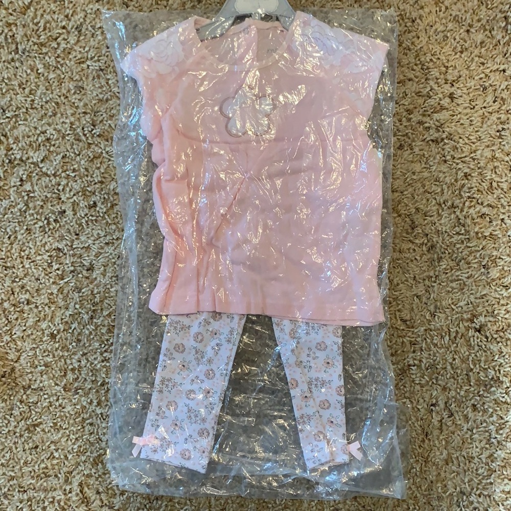 18 MO Infant Pink Floral & Lace Pattern 2pc Set